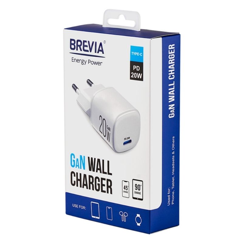 Зарядний пристрій BREVIA ePowerGaN PD20W USB-C (44020GCW)