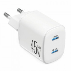 Зарядний пристрій BREVIA ePowerGaN PD45W 2xUSB-C (44045GDCW)