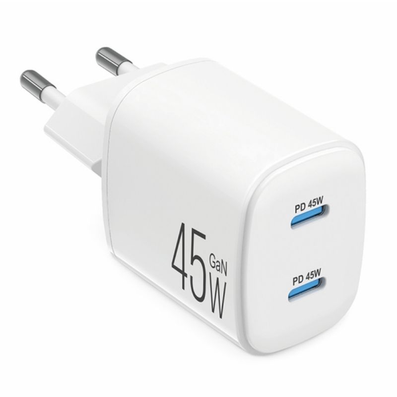 Зарядний пристрій BREVIA ePowerGaN PD45W 2xUSB-C (44045GDCW)