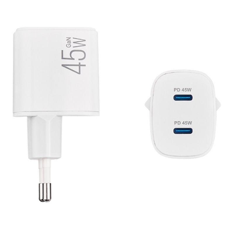 Зарядний пристрій BREVIA ePowerGaN PD45W 2xUSB-C (44045GDCW)
