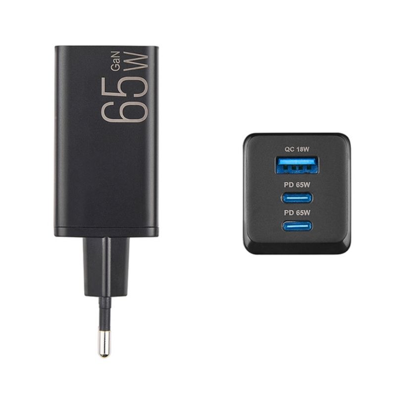 Зарядний пристрій BREVIA ePowerGaN PD65W 2xUSB-C+USB-A (44065GDCUB)