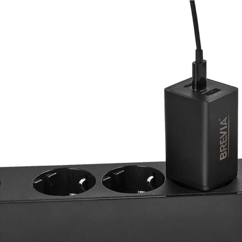 Зарядний пристрій BREVIA ePowerGaN PD65W 2xUSB-C+USB-A (44065GDCUB)