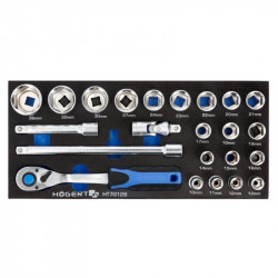 Набір інструментів з тріскачкою 1/2" 23 шт Hogert EVA (HT7G128)