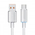 Кабель синхронізації Usams Type-C 6A Fast Charging With Light Cloud Series 1.2M Білий (SJ658USB02)