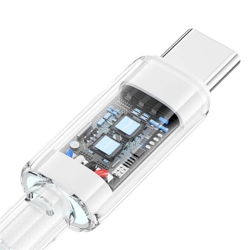 Кабель синхронізації Usams Type-C 6A Fast Charging With Light Cloud Series 1.2M Білий (SJ658USB02)