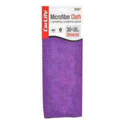 Серветка універсальна мікрофібра 30х30см CARLIFE фіолетова 1шт (CC927)