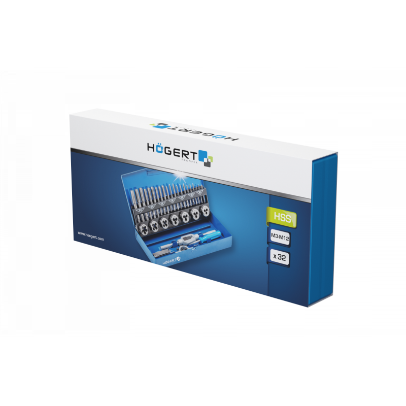 Набір мітчиків та плашок 32 шт Hogert (HT3B582)