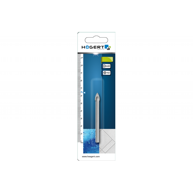 Свердло по склу та кераміці 4.0 х 65 мм Hogert (HT6D084)