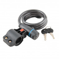 Замок на велосипед тросовый 1000мм Grey's с замком и 2 ключами (GR51010)