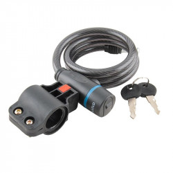 Замок на велосипед тросовий 1000мм Grey's із замком і 2 ключами (GR51010)