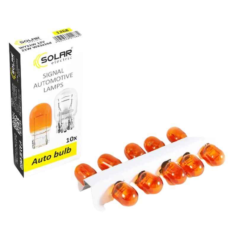 Лампи галогенні WY21W 12V AMBER Solar жовті 10 штук (одна упаковка) (1268)