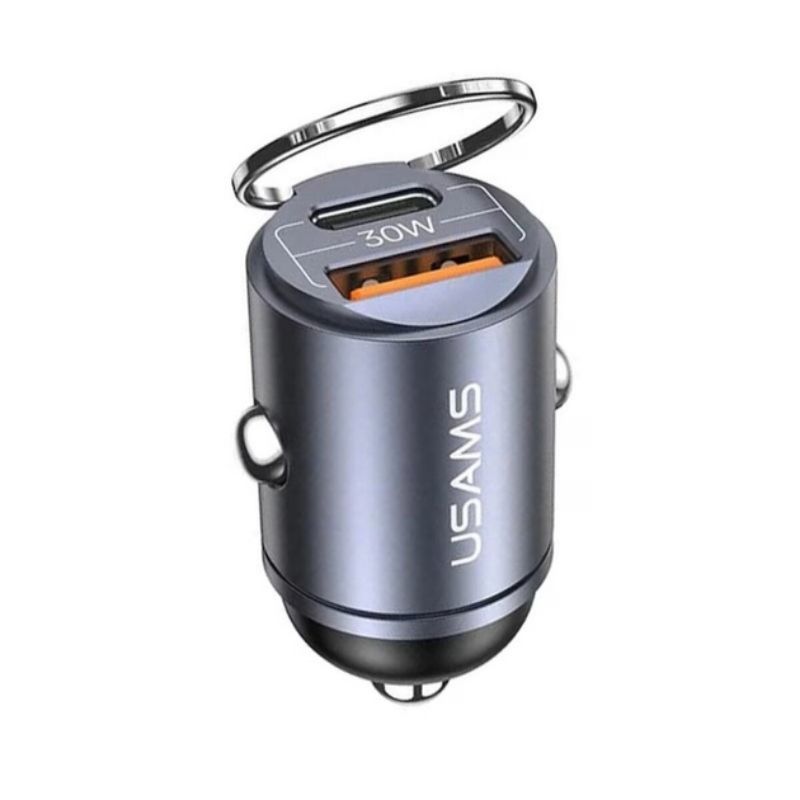 Автомобільний зарядний пристрій 30 Вт Usams 2 USB фіолетовий (CC206CC02)