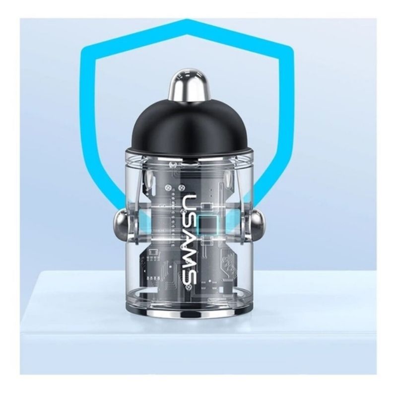 Автомобільний зарядний пристрій 30 Вт Usams 2 USB фіолетовий (CC206CC02)