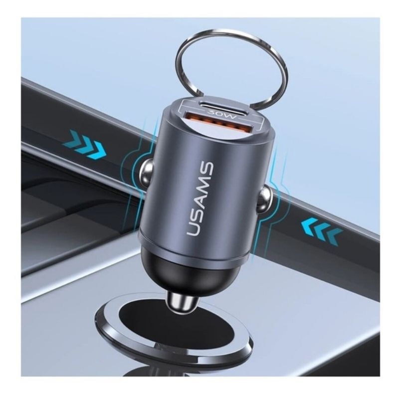 Автомобільний зарядний пристрій 30 Вт Usams 2 USB фіолетовий (CC206CC02)