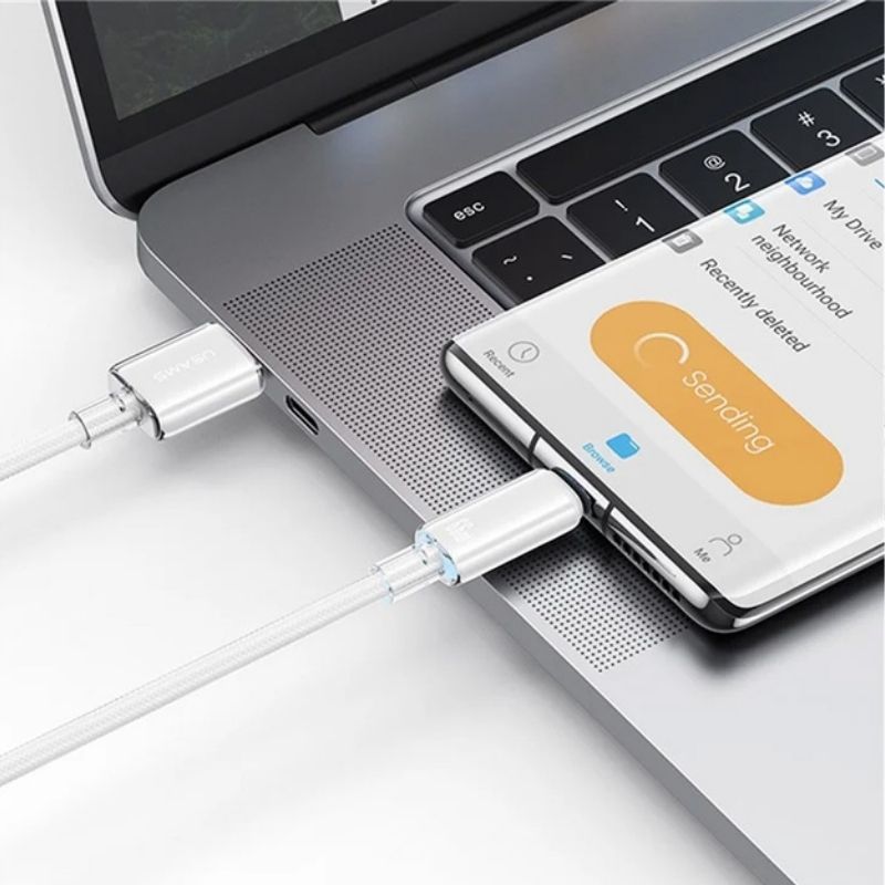 Кабель синхронізації Usams Type-C 6A Fast Charging With Light Cloud Series 1.2M блакитний (SJ658USB03)