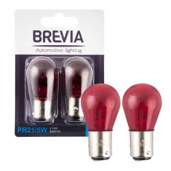 Лампи галогенні Brevia PR21/5W 12V Червоні 2шт (12327B2)