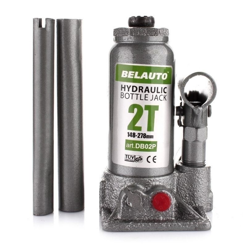 Домкрат гідравлічний пляшковий 2т BELAUTO 148-278мм для автомобіля в пластиковій упаковці (DB02P)
