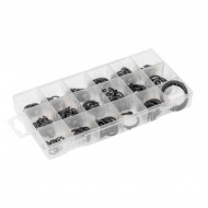 Набір зовнішніх і внутрішніх стопорних кілець Сталь 65Mn Hogert 225 штук (HT8G503)