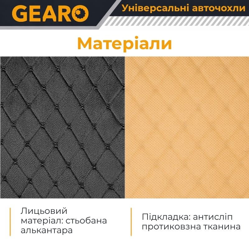 Накидки на сидіння Gearo Alcantara series (GE0701BK-F)