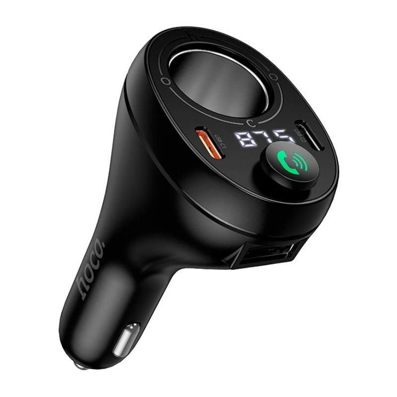 FM-модулятор в машину 3А 35W Hoco E87 Bluetooth/Type-C/USB черный (E87)