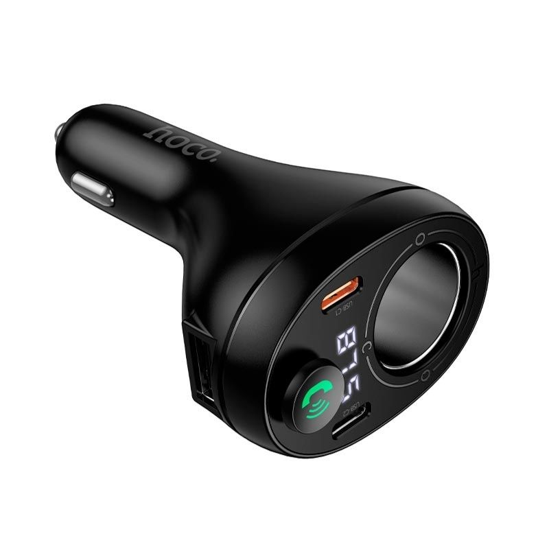 FM-модулятор в машину 3А 35W Hoco E87 Bluetooth/Type-C/USB черный (E87)