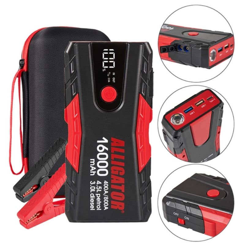 Пусковий пристрій Alligator 12В 400-800A з функцією Power Bank 16000mAh (JS840)