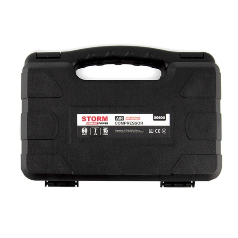 Автомобільний компресор однопоршневий для шин R13-R15 в прикурювач STORM Compact Power 7Атм 12л/хв 60Вт (20600)