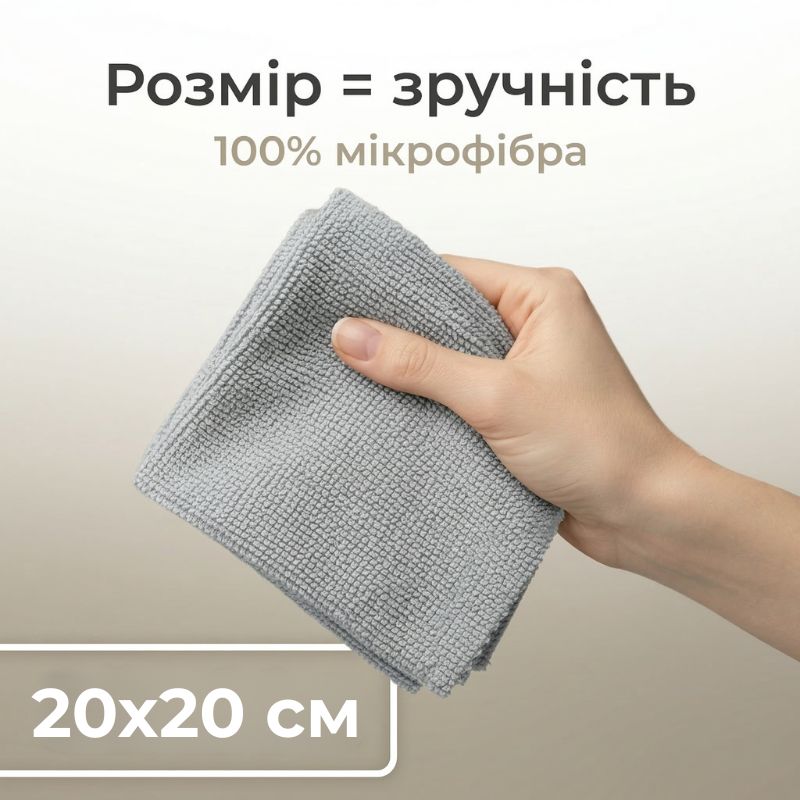 Набор салфеток 20 шт микрофибра 20×20см Gearo для дома зеленые (GE0920)