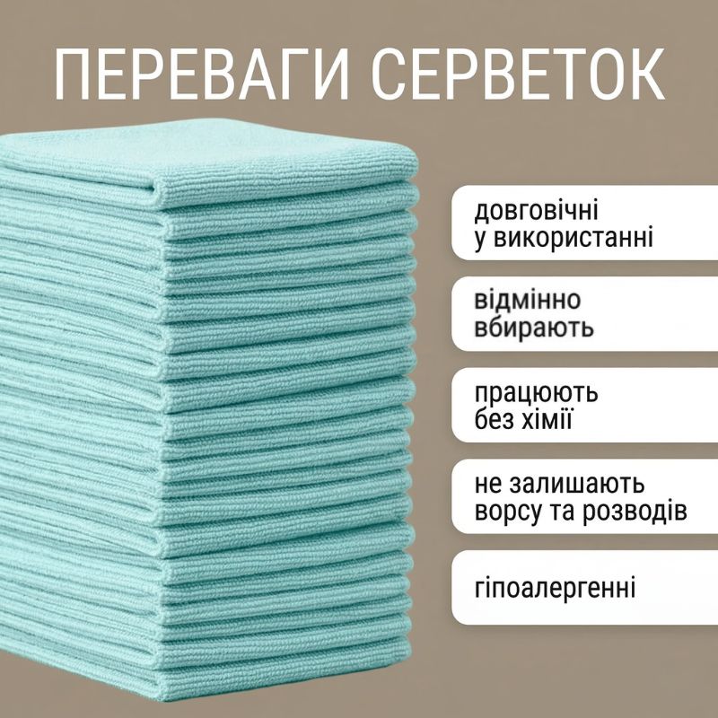 Набор салфеток 20 шт микрофибра 20×20см Gearo для дома синие (GE0921)