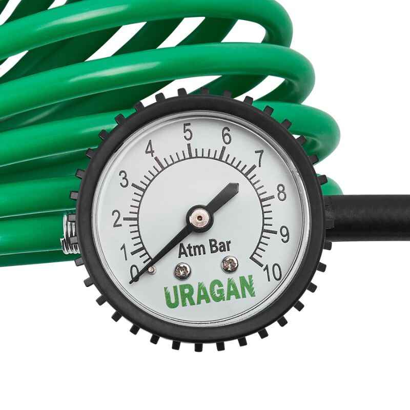 Автокомпресор однопоршневий від клем URAGAN спускний клапан автомобільний компресор для шин R13-R19 7Атм 160 л/хв 600Вт (90220)