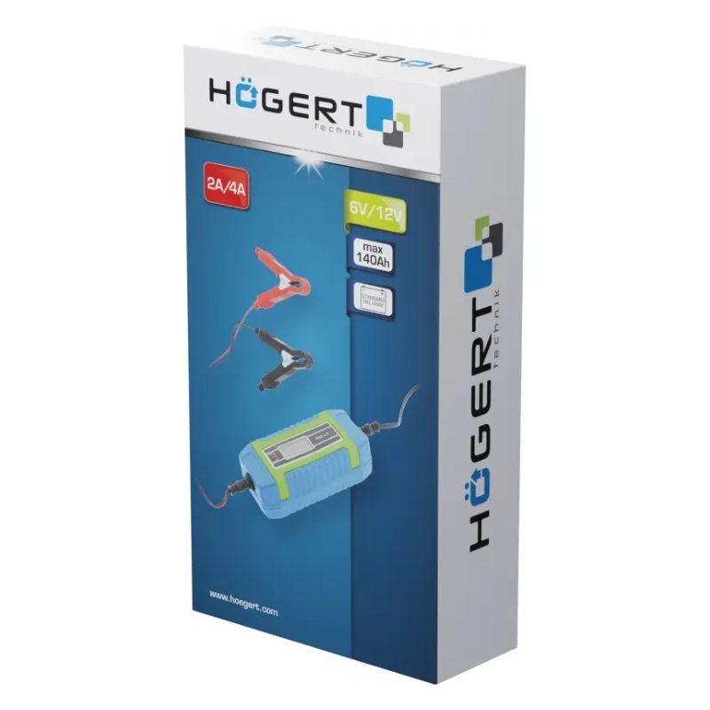 Зарядний пристрій імпульсний Hogert 6/12В 4А зарядка для акумуляторів 140Аг (HT8G610)