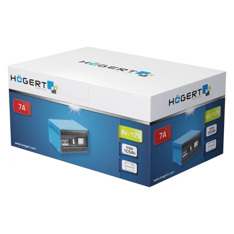 Зарядний пристрій трансформаторний Hogert 6/12В 7А зарядка для акумуляторів 120Аг (HT8G611)