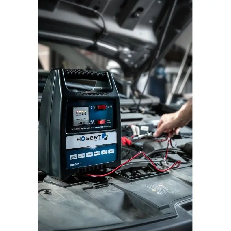 Зарядний пристрій трансформаторний Hogert 6/12В 12А зарядка для акумуляторів 20-200Аг (HT8G614)