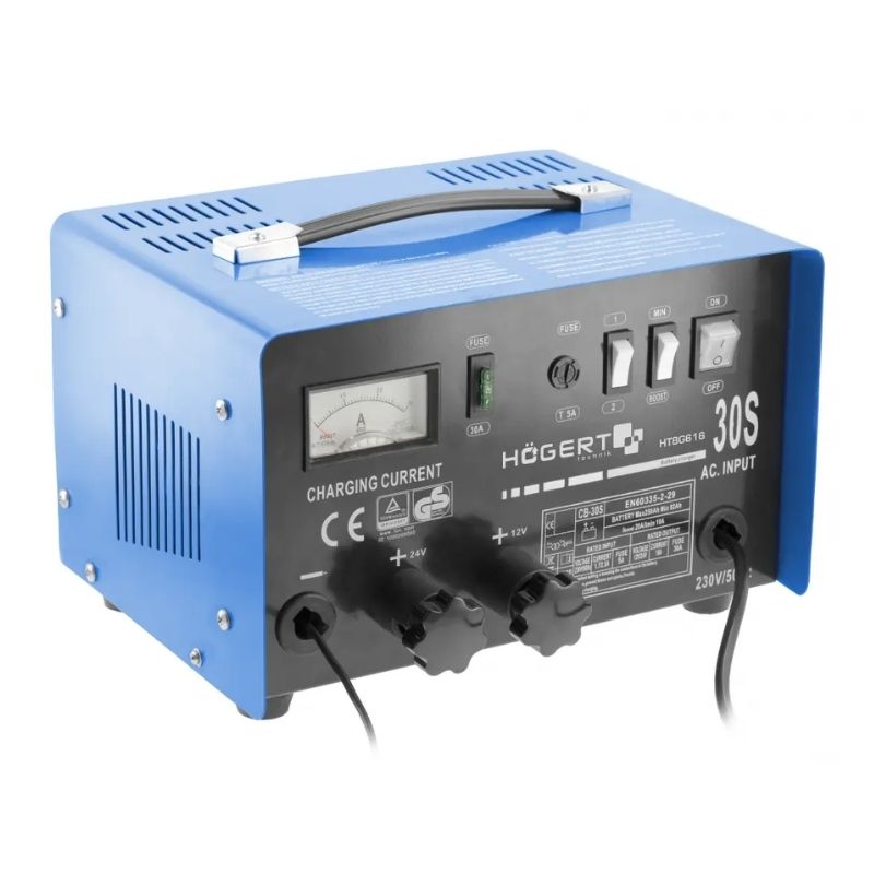 Зарядний пристрій імпульсний Hogert 12/24В 14-26А зарядка для акумуляторів 40-350Аг (HT8G616)