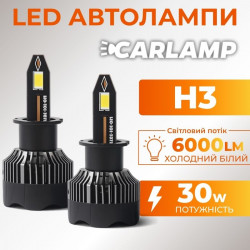 Світлодіодні лампи H3 для авто Carlamp Nova Vision Led автолампи 6000 Lm 6500 K (NoVH3)