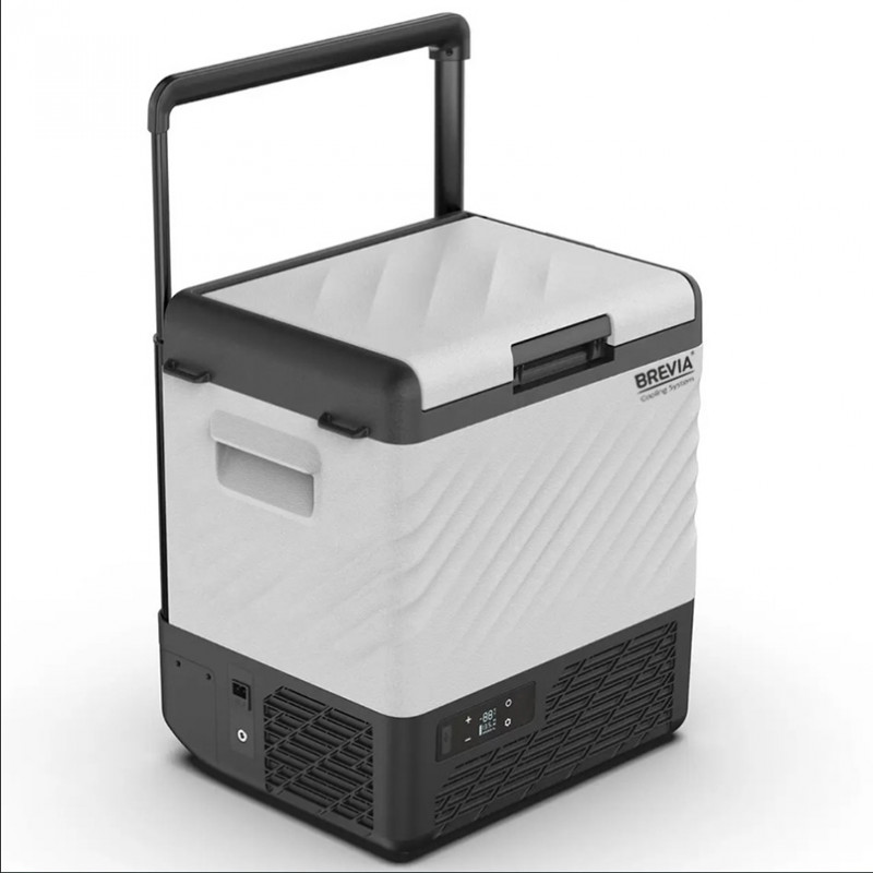 Компресорний холодильник 22л BREVIA автохолодильник на коліщатках з автономною роботою 12/24В 220В пластиковий Сірий (22130)