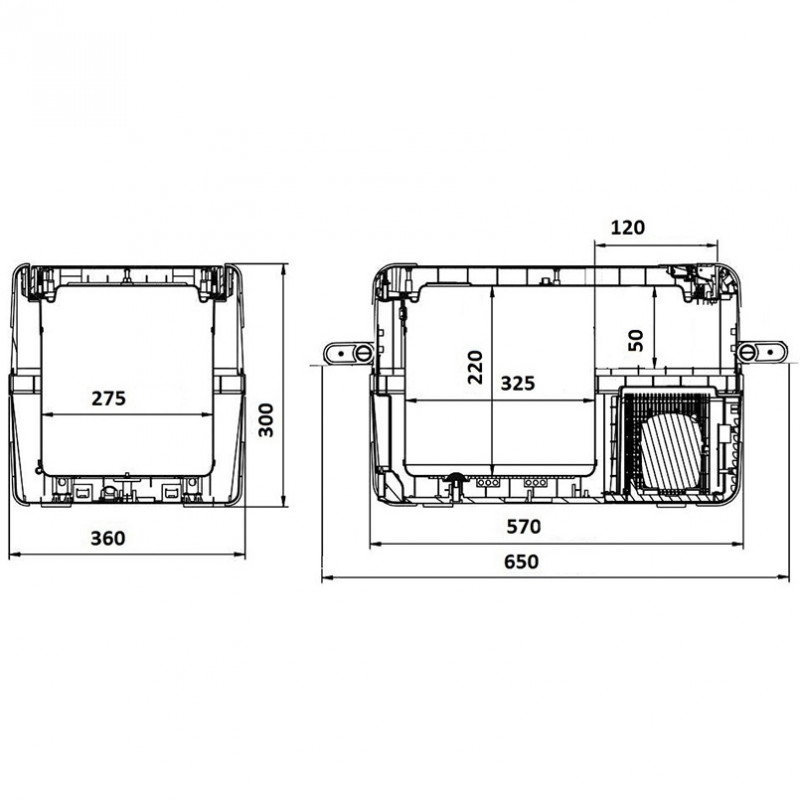 Портативний холодильник 25л BREVIA автохолодильник компресорний сталевий 12/24В 220В (22400)