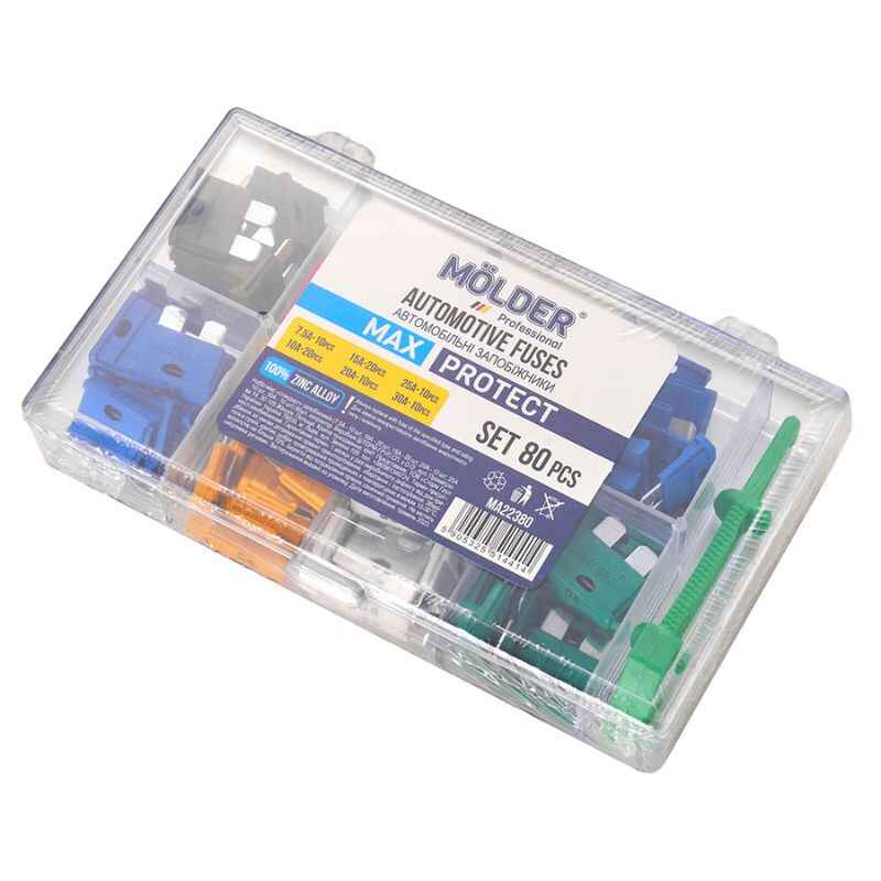 Запобіжники 10А Molder MIX 80штук синій (MA22380)