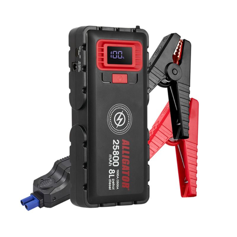 Пусковий пристрій Jump Starter 1500A/2500A 25800mAh Alligator бустер для авто з функцією Power Bank (JS848)