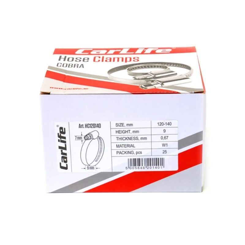 Хомут оцинкований 120-140мм Carlife (HC120140)