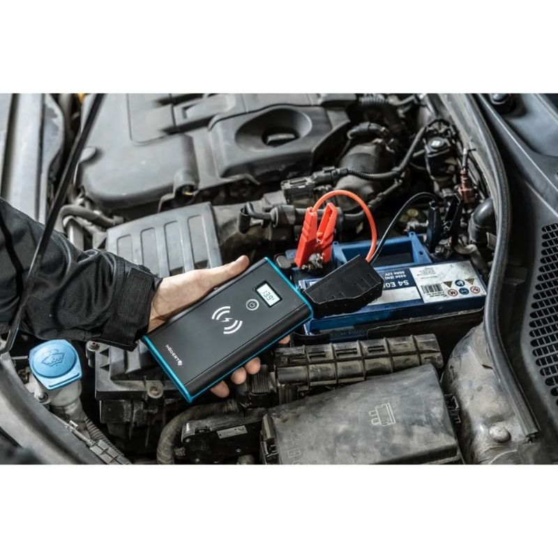 Пусковий пристрій імпульсний Hogert 12В 400-800A з індуктивним зарядним пристроєм (HT8G623)