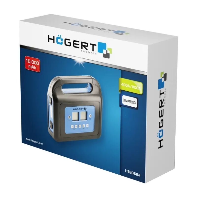 Пусковий пристрій Hogert 12В 400-800A з вбудованим компресором (HT8G624)