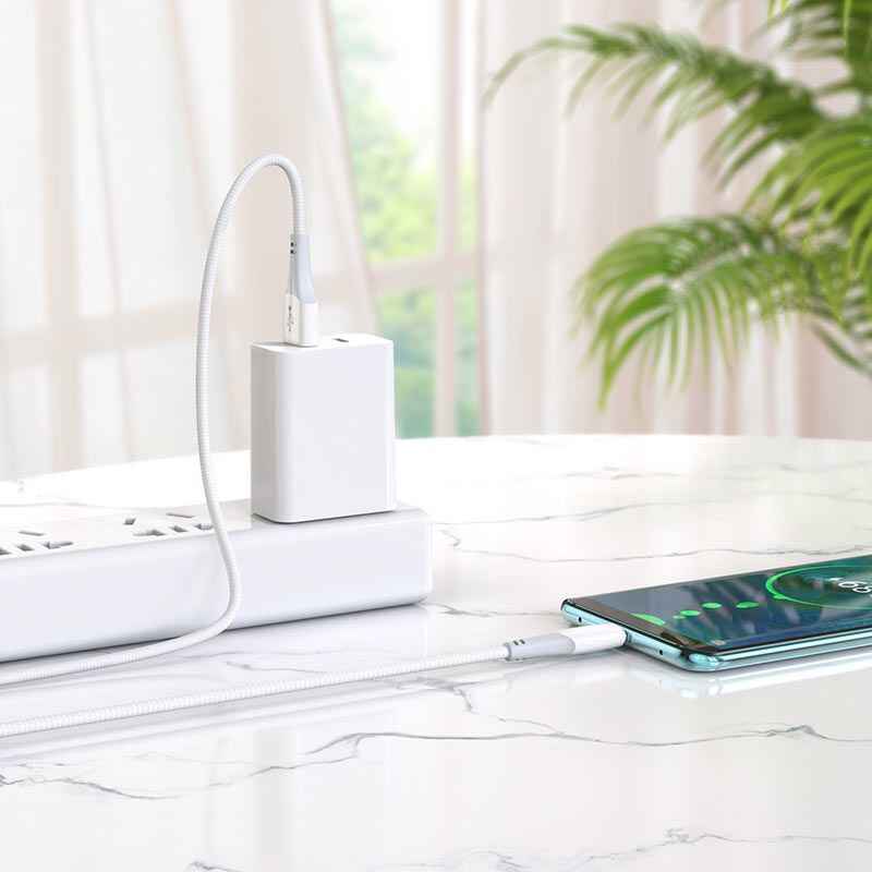 Кабель для зарядки та синхронізації Type-C 1м 3A Hoco X70 білий (X70-t/white)