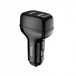 Автомобільний зарядний пристрій 2.4A Hoco Leader 2USB чорний (Z36)