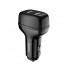 Автомобільний зарядний пристрій 2.4A Hoco Leader 2USB чорний (Z36)
