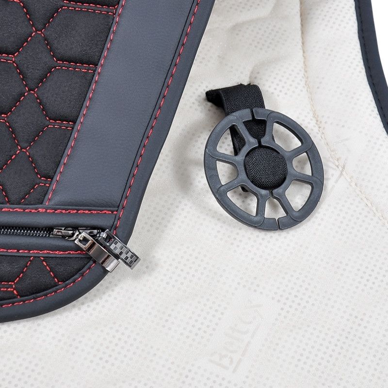 Накидки на сидіння авто передні та задні преміум класу Beltex Monte Carlo авточохли алькантара чорно-червоний (BX81110)