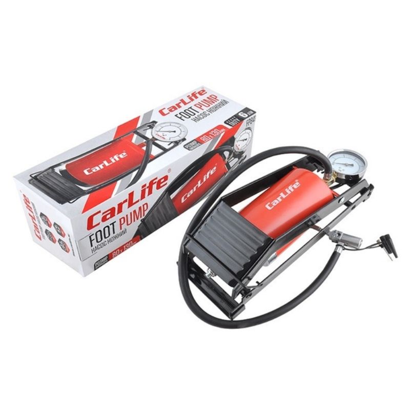 Насос ножний для автомобіля 10Атм CarLife однопоршневий (FP841)