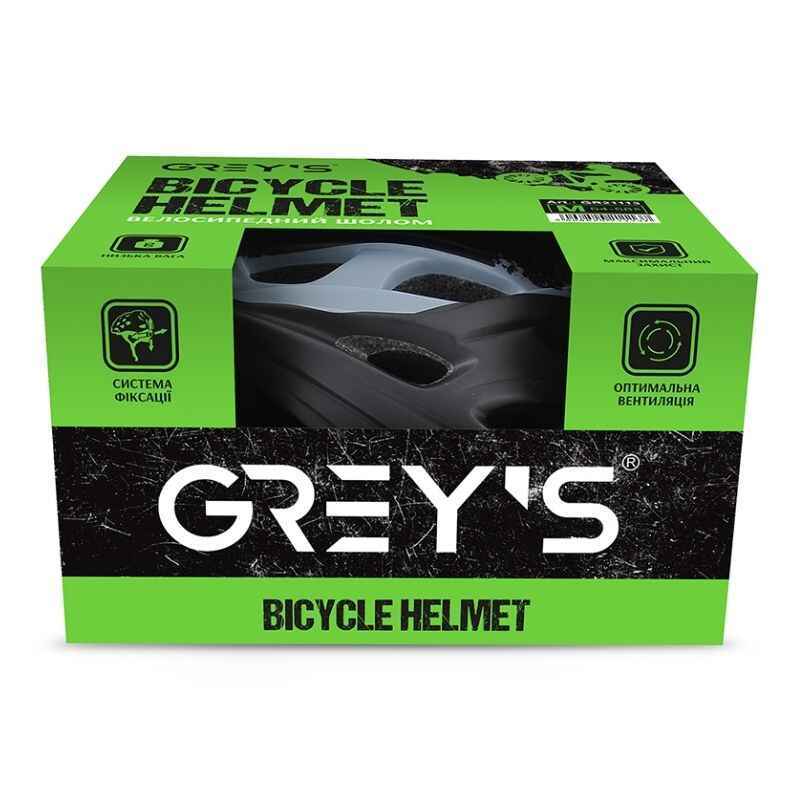 Шолом для велосипеда дорослий розмір М 54-58мм Grey's матовий зі знімним козирком і вентиляцією (GR21113)