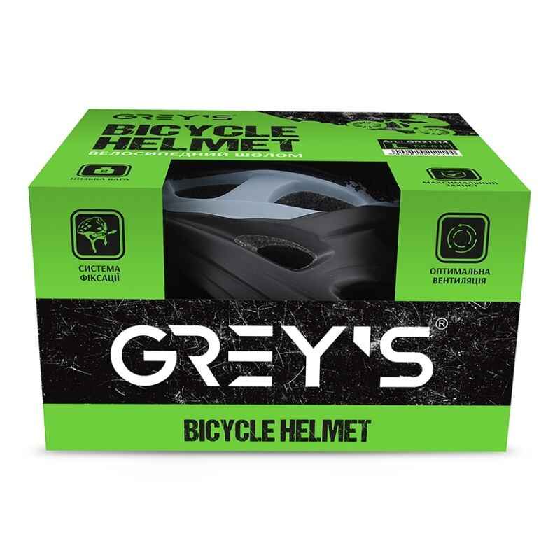 Шолом для велосипеда дорослий розмір L 58-61мм Grey's матовий зі знімним козирком і вентиляцією (GR21114)