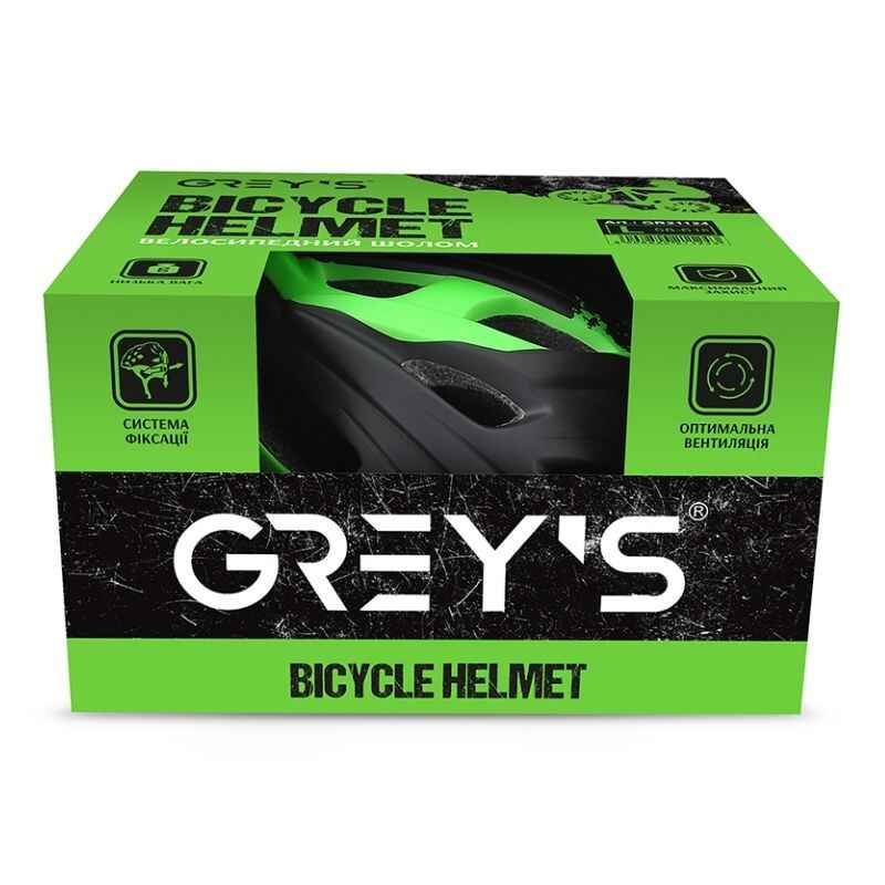 Шолом для велосипеда дорослий розмір L 58-61мм Grey's матовий зі знімним козирком і вентиляцією (GR21124)